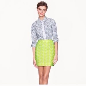 Jcrew neon mini floral skirt
